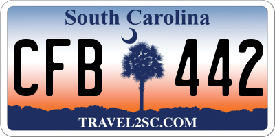 SC license plate CFB442