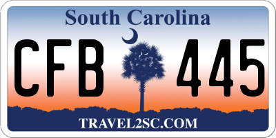 SC license plate CFB445