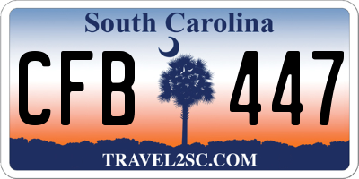 SC license plate CFB447