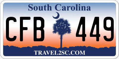 SC license plate CFB449