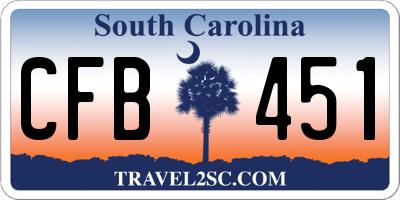 SC license plate CFB451