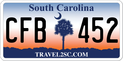 SC license plate CFB452
