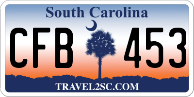 SC license plate CFB453