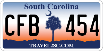 SC license plate CFB454