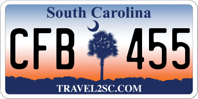 SC license plate CFB455