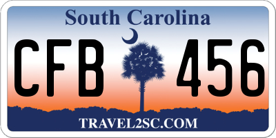 SC license plate CFB456