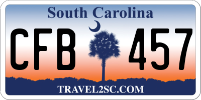 SC license plate CFB457