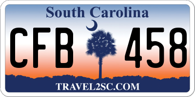 SC license plate CFB458
