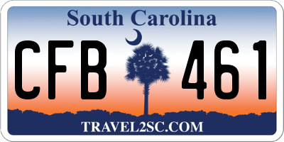 SC license plate CFB461