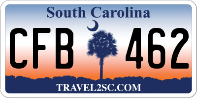 SC license plate CFB462