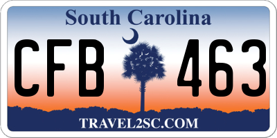 SC license plate CFB463