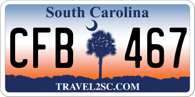 SC license plate CFB467