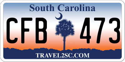 SC license plate CFB473