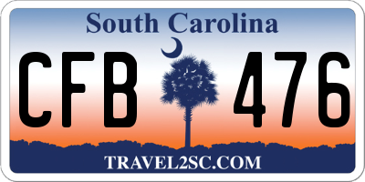 SC license plate CFB476