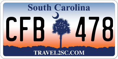 SC license plate CFB478