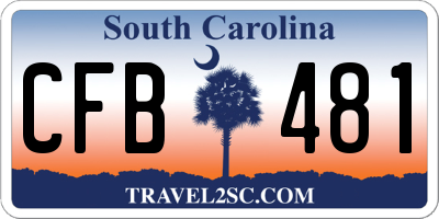SC license plate CFB481