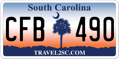 SC license plate CFB490