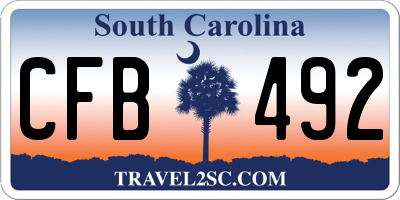 SC license plate CFB492