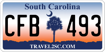 SC license plate CFB493