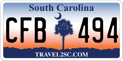 SC license plate CFB494