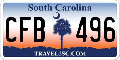 SC license plate CFB496