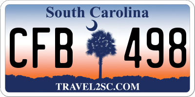 SC license plate CFB498