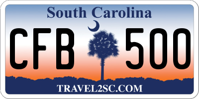SC license plate CFB500