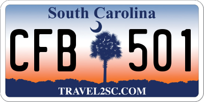 SC license plate CFB501