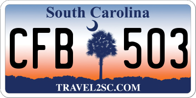 SC license plate CFB503
