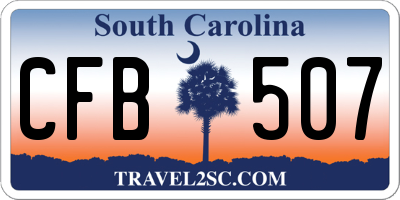 SC license plate CFB507