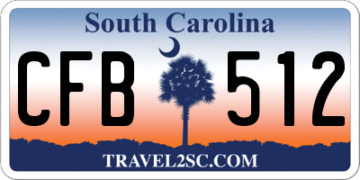 SC license plate CFB512