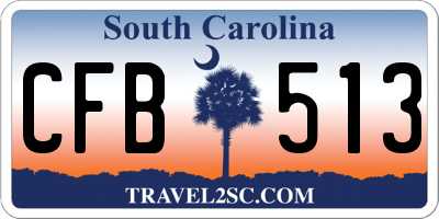 SC license plate CFB513
