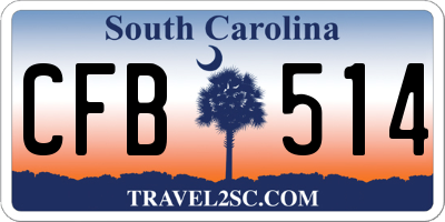 SC license plate CFB514