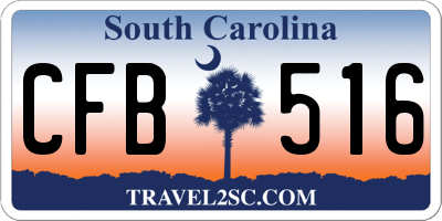 SC license plate CFB516
