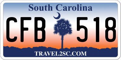 SC license plate CFB518