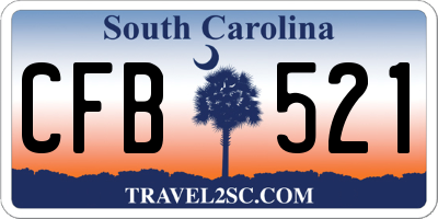 SC license plate CFB521