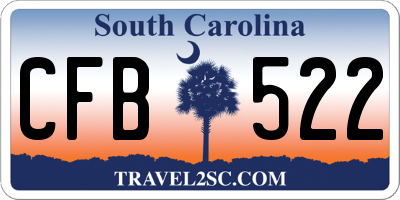 SC license plate CFB522