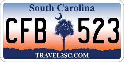SC license plate CFB523