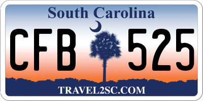 SC license plate CFB525