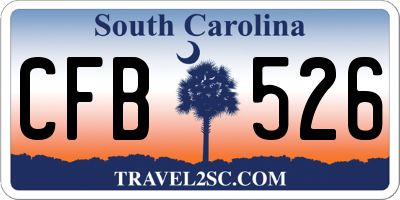 SC license plate CFB526
