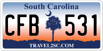 SC license plate CFB531
