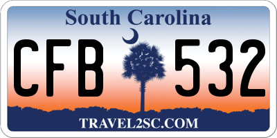SC license plate CFB532