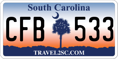 SC license plate CFB533