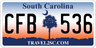SC license plate CFB536
