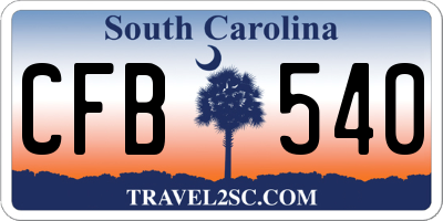 SC license plate CFB540