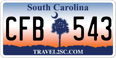 SC license plate CFB543