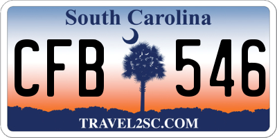 SC license plate CFB546