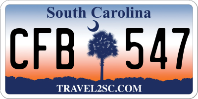 SC license plate CFB547