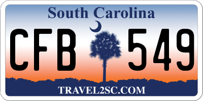 SC license plate CFB549