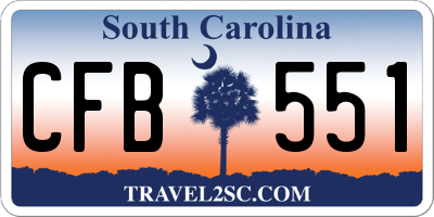 SC license plate CFB551